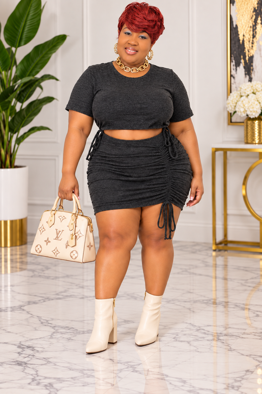 After Dark Ruched Skirt Set