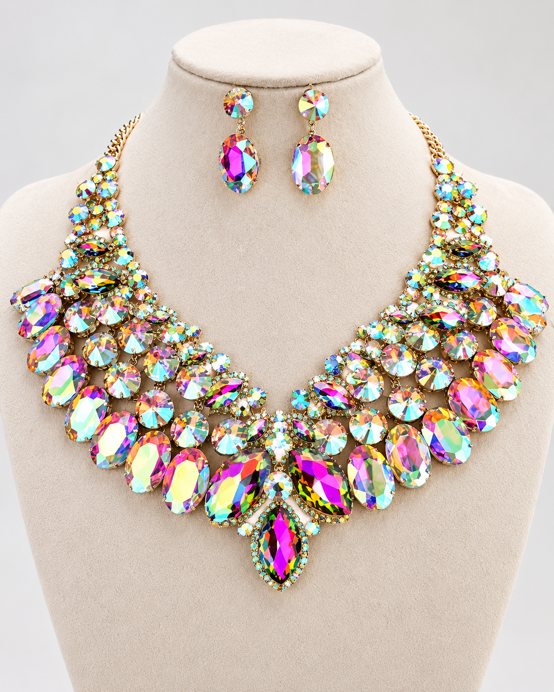 Aurora Rainbow Crystal Statement Set