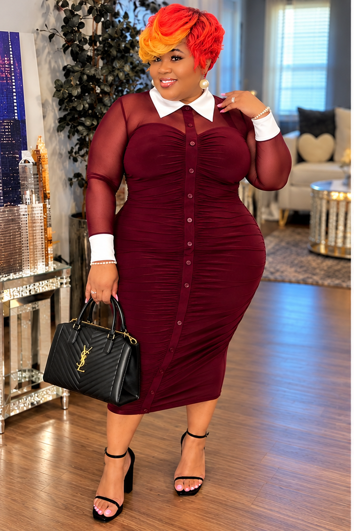 Ruched Midi Dress